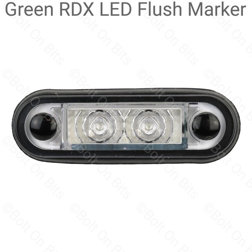 Rdx led flush green - marker, 12v
