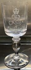 Whitefriars Queen Elizabeth II Commemorative Engraved Wine Goblet Signed Majella