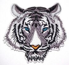White Tiger Patch Big Cat Embroidered Iron Sew On Applique Badge Lion Panther