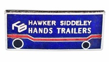 Vintage Old Hawker Siddeley Hands Lorry Truck Trailers Advertising Enamel Badge