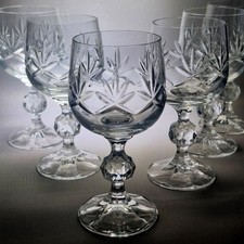 6 Cordial Glasses Bohemia Crystal Wellington Claret Liqueur Port Wine 100ml