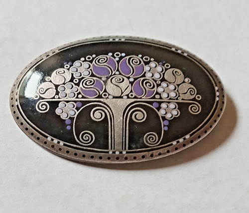 Enamel 1960 brooch by - enamel,