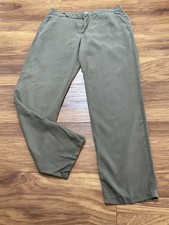 Zara Khaki Tencel Trousers UK