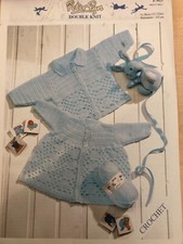 Crochet Pattern  Peter Pan  baby's DK matinee coats  12-22"  prem- 6 mth  #042