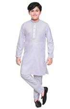 Boys White Cotton Embroidered