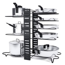 Astoryou Pot Rack Organizer, 8 Tiers Pan Rack Holder Stand Detachable Pot Lid Ra