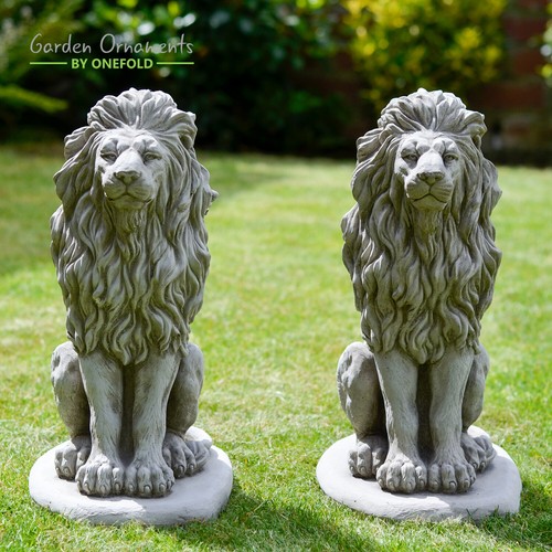 Lion pair stone - lion,