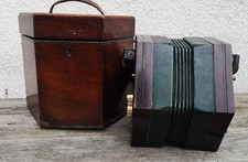 Vintage G JONES  Antique Concertina ENGLAND  accordion with CAse needs work
