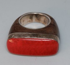 Size 7.5 Coral & Wood with