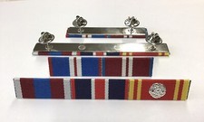 Kings Coronation Gold Diamond Platinum +Fire LSGC  With Rosette Medal Ribbon Bar