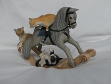 Sherrat & Simpson Kitten Pair with Rocking Horse