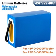 48V 72V 40Ah E-bike Waterproof Lithium Battery for 5-5600W Scooter Long Range UK