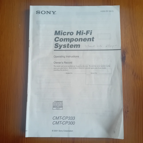 Manual only for sony - manual, micro
