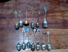 collection of  11 Vintage Collectors Tea Spoons From Various Areas