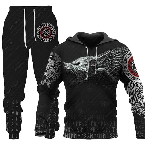Wolf print tracksuit - print,