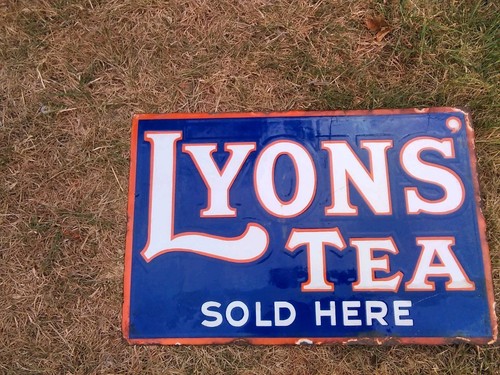 Lyons tea enamel sign double - enamel,