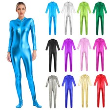 Women Shiny Metallic Unitard
