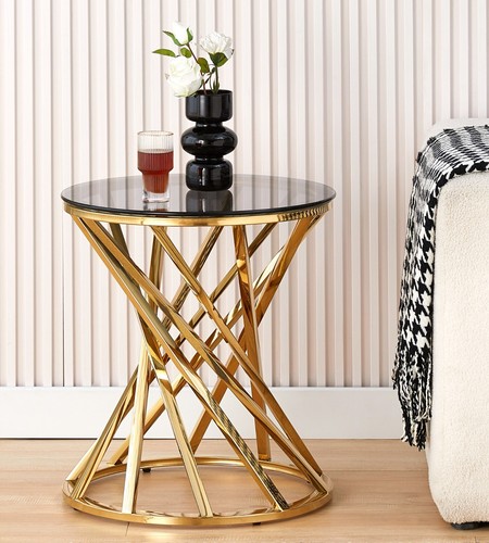 Round metal lamp - metal, side