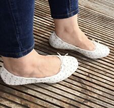 Zara Ecru Studded Soft Ballerina Flat Shoes Pumps EU38 UK5 US7.5  # 188