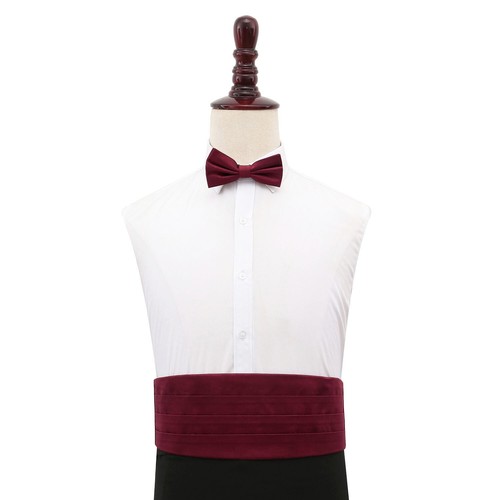 Burgundy mens cummerbund plain - cummerbund,