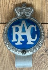 VINTAGE CAR BADGE.( RAC ,Type 1A, Plastic/Aluminium,1954/1960s Issue.)
