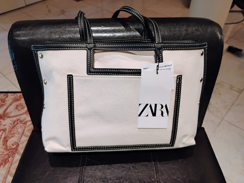 Zara canvas handbag - zara, with