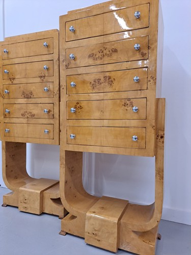 Pair art deco style - art, walnut