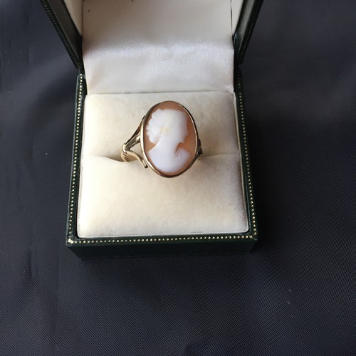9ct gold antique cameo ring - 9ct,
