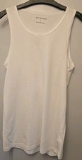 Mens White Vest Top Size Large