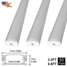 50 Pack 3.3FT/1M Aluminum U