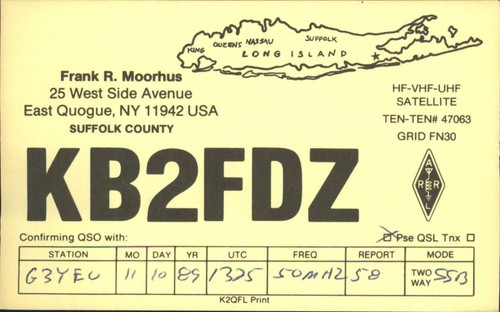 Vintage kb2fdz qsl - kb2fdz, card