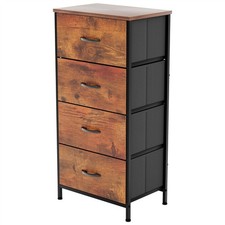 Modern Chorley Fabric 'UKFR' Chest of Drawers Dresser Storage, Rustic Brown
