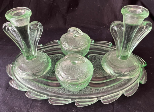 Vintage green glass - , deco