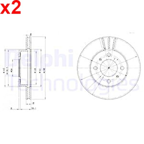 Delphi brake disc for - 2x,