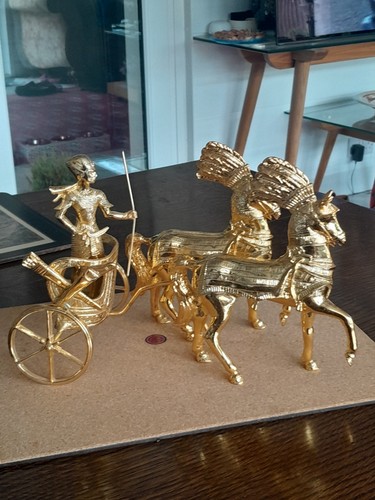 Brass heavy tutankhamen horse - tutankhamen,