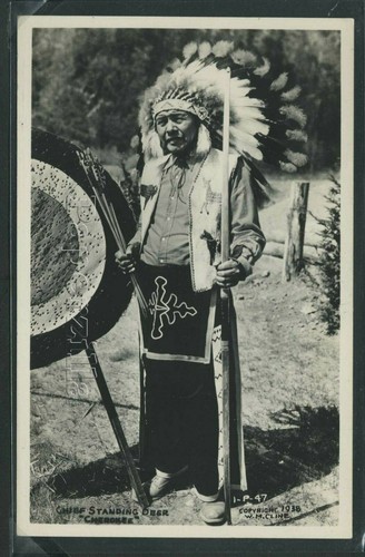 Rppc 1938 chief carl standing - carl,