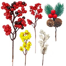 10pcs Artificial Berry Stems Christmas Berry Picks Decor Berries Branches