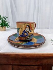 Vintage Hand Painted Japanese Espresso Cup & Saucer – Satsuma Style