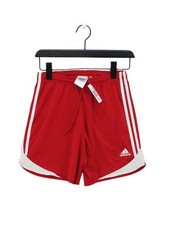 Adidas Women's Shorts S Red 100% Polyester Sweat