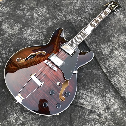 Brown flame maple 335 - 335, electric