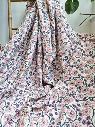 Indian handmade floral quilt - floral,