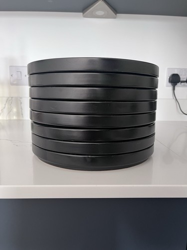 Black dinner plates - x8,