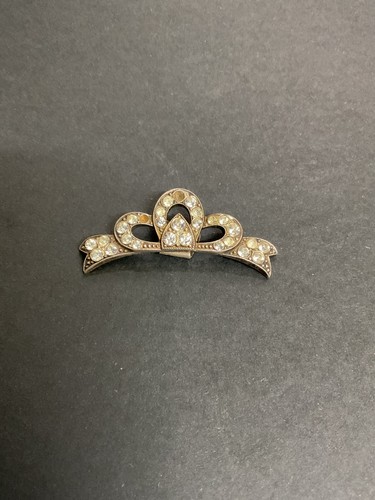 Antique steel cut crystal clip - steel,