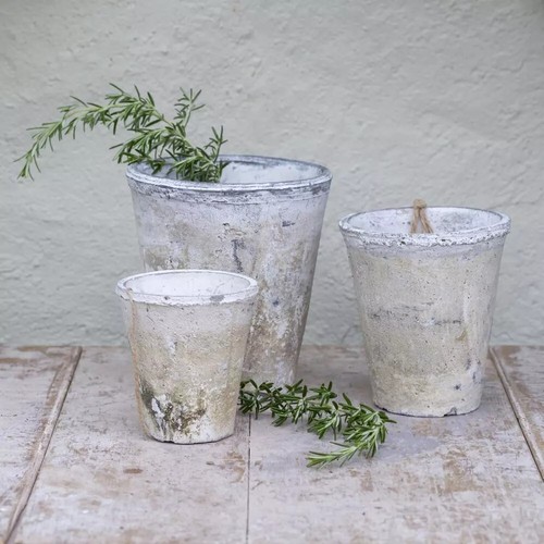 Whitestoned terracotta pots - terracotta,