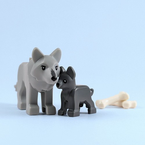 Grey lego wolf - lego, cub