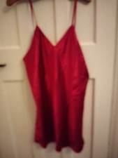 LADIES CHEMISE RED  SILKY SHORT NIGHTDRESS NIGHTIE LINGERIE GIFT UK 16 xl