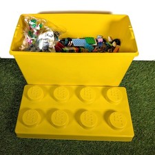 Large Lego 8 Stud Yellow Storage Box With 1.5kg Of Loose Lego Read Description 