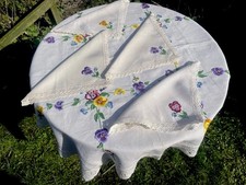 Vintage Linen Hand Embroidered