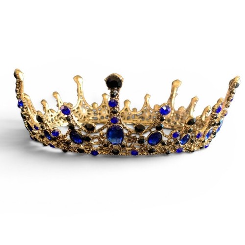 Blue rhinestone gold tone - blue,