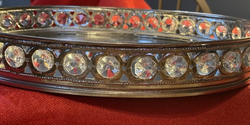 Galleried mirrored tray for